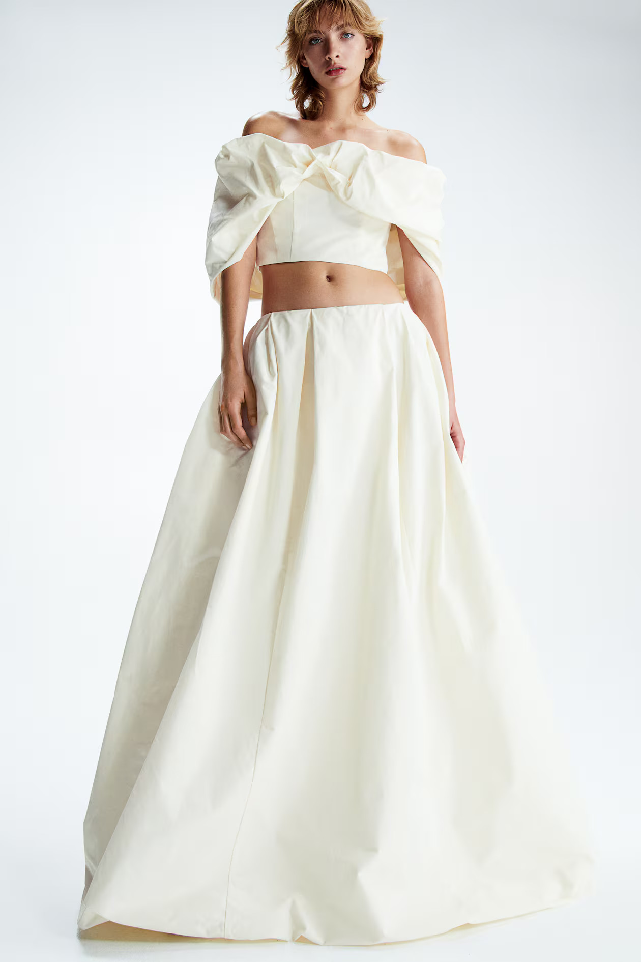 Bubble-hem skirt - Cream - Ladies | H&M GB | H&M (UK, MY, IN, SG, PH, TW, HK)
