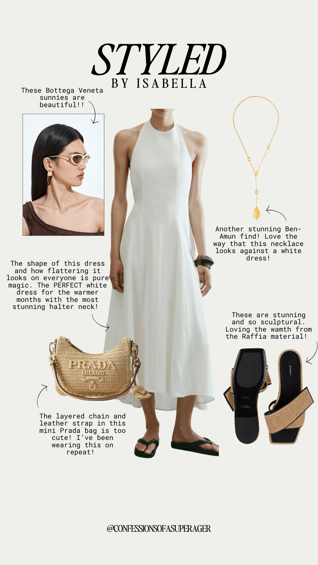 Nothing says effortless summer elegance like a timeless white halter midi dress styled with raffia accessories, sculptural sandals, and luxe gold jewelry. This chic vacation outfit is perfect for beach dinners, bridal events, resort wear, European travel, or everyday elevated style. Shop every piece linked and follow @confessionsofasuperager for more classic, designer-inspired fashion finds! 🤍✨ #LTKStyle #LTKSummer #WhiteDress #HalterDress #SummerStyle #ResortWear #VacationOutfit #CoastalStyle #EuropeanSummer #MinimalStyle #LuxuryStyle #DesignerInspired #RaffiaBag #SummerSandals #GoldJewelry #CapsuleWardrobe #TimelessStyle #Over50Fashion #EffortlessChic #LTKFashion

#LTKootd #LTKSeasonal #LTKSaleAlert