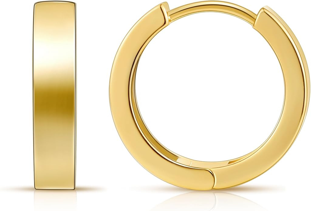 Gacimy Gold Huggie Hoop Earrings for Women 14k Gold Plated, Small Hoop Earrings for Women, 1/2 In... | Amazon (US)