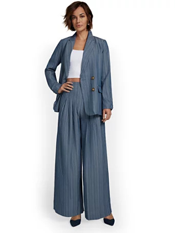 2-Piece Blazer & Wide-Leg Pant Set - Luxy USA - New York & Company | New York & Company