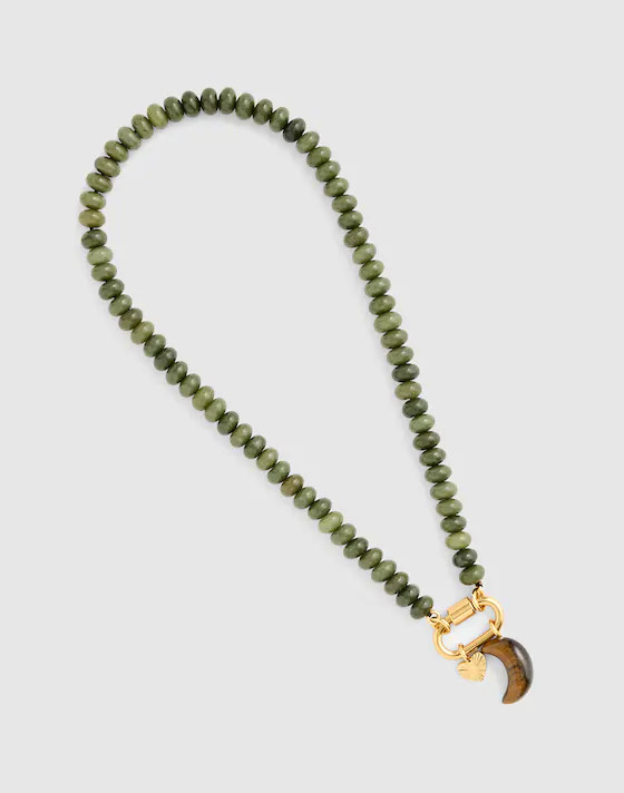 Semiprecious Beaded Carabiner Charm Necklace | Madewell