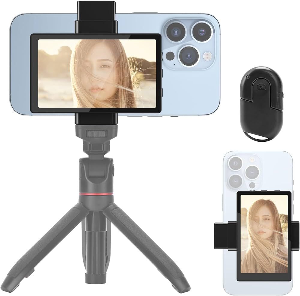 Newmowa Phone Vlog Selfie Monitor Screen, Magnetic Phone Holder Clip Mount, Using Phone Rear Came... | Amazon (US)