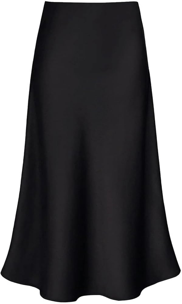 2026 Women's Satin Midi Skirt Elastic High Waisted A Line Spring Summer Flowy Silk Long Skirts fo... | Amazon (US)