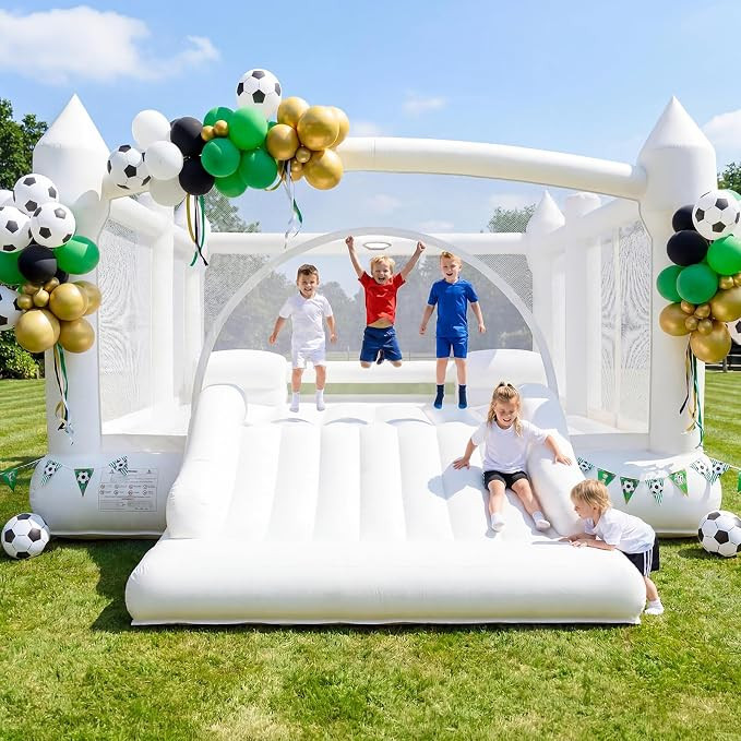 White Inflatable Bounce House for Big Kids, 15' x 12' Large Outdoor Bouncy Castle with Blower, Wi... | Amazon (US)