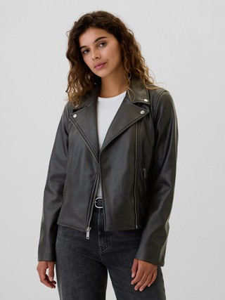 Vegan-Leather Moto Jacket | Gap Factory
