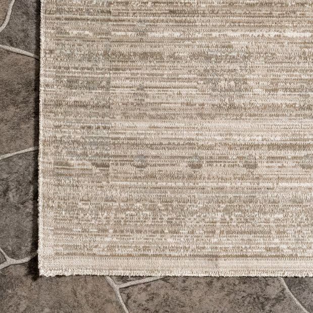 Beige Anzlie Faded Washable Indoor/Outdoor 4' x 6' Area Rug | Rugs USA