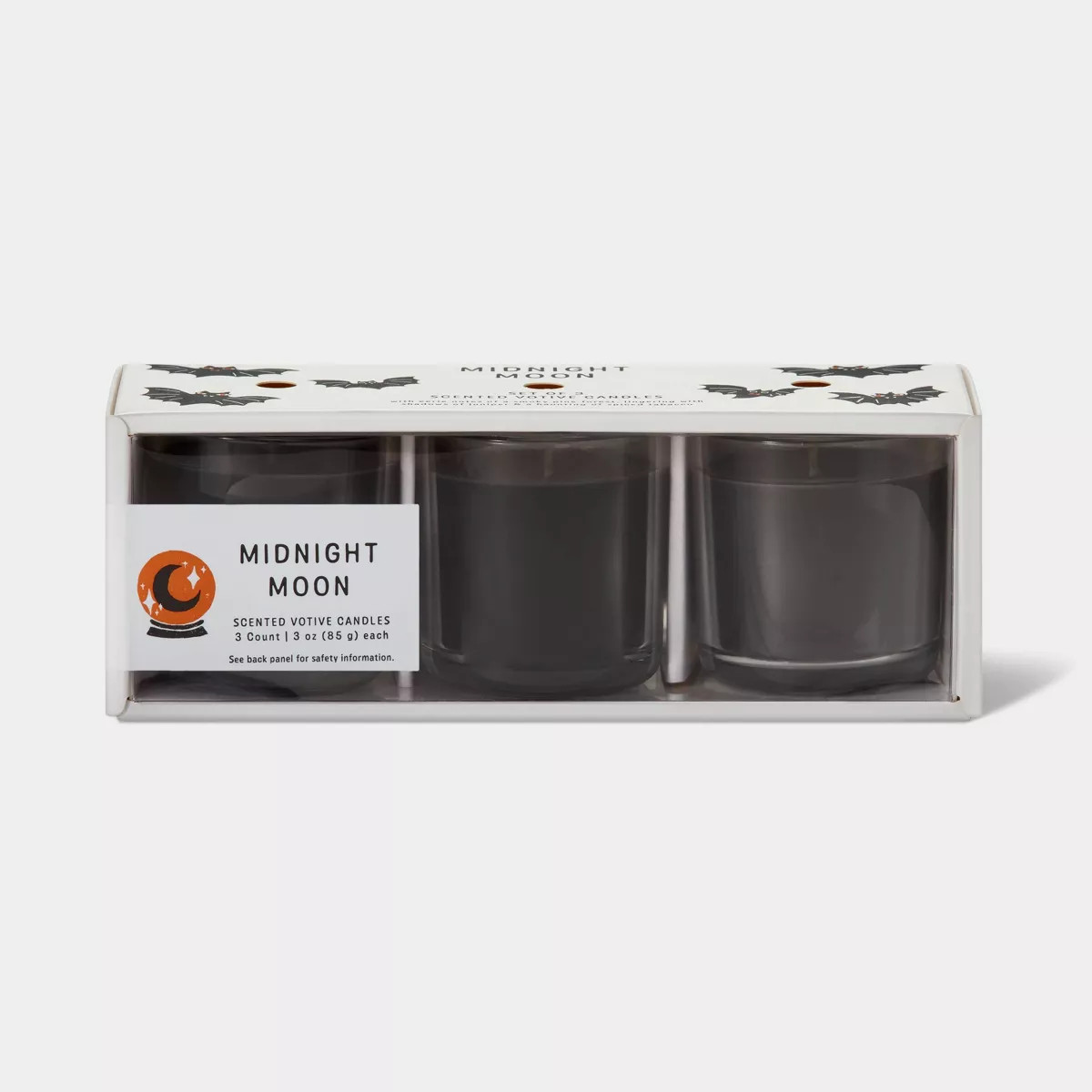 3pk Votive Giftset Midnight Moon Halloween Candles Black - Hyde & EEK! Boutique™ | Target