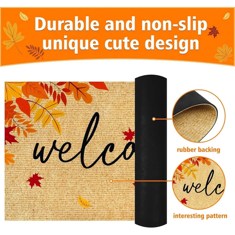 Waipfaru Fall Doormat Outdoor Welcome Mats for Outside Entrance,Non-Slip Durable Washable Maple L... | Walmart (US)