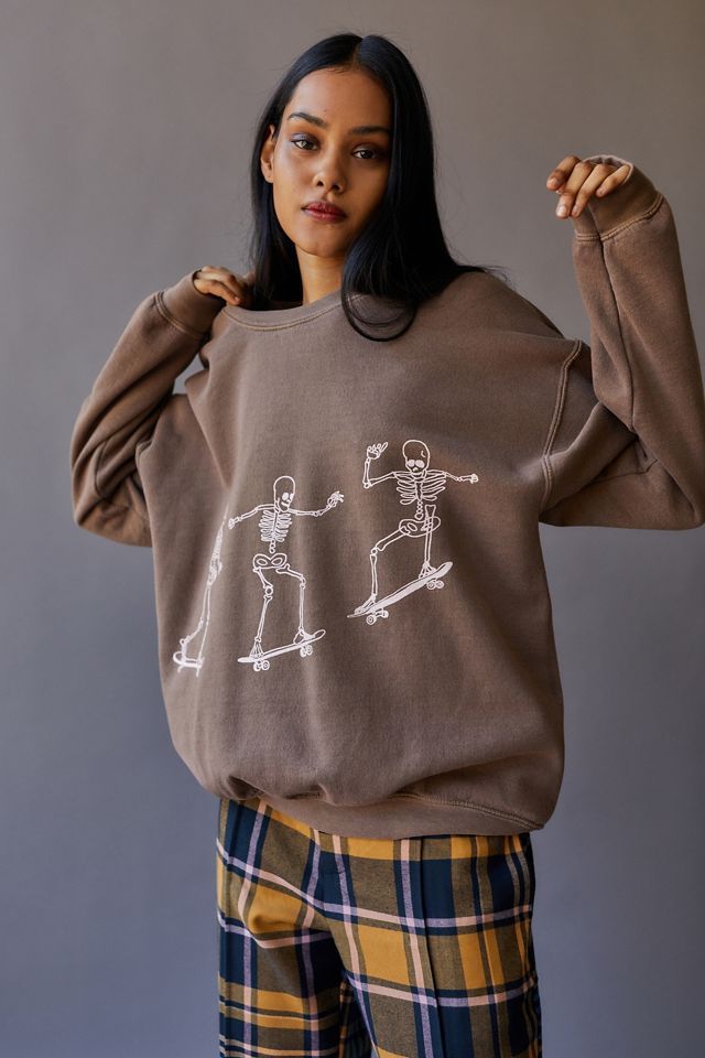 Project Social T Skateboard Skeletons Sweatshirt | Urban Outfitters (US and RoW)