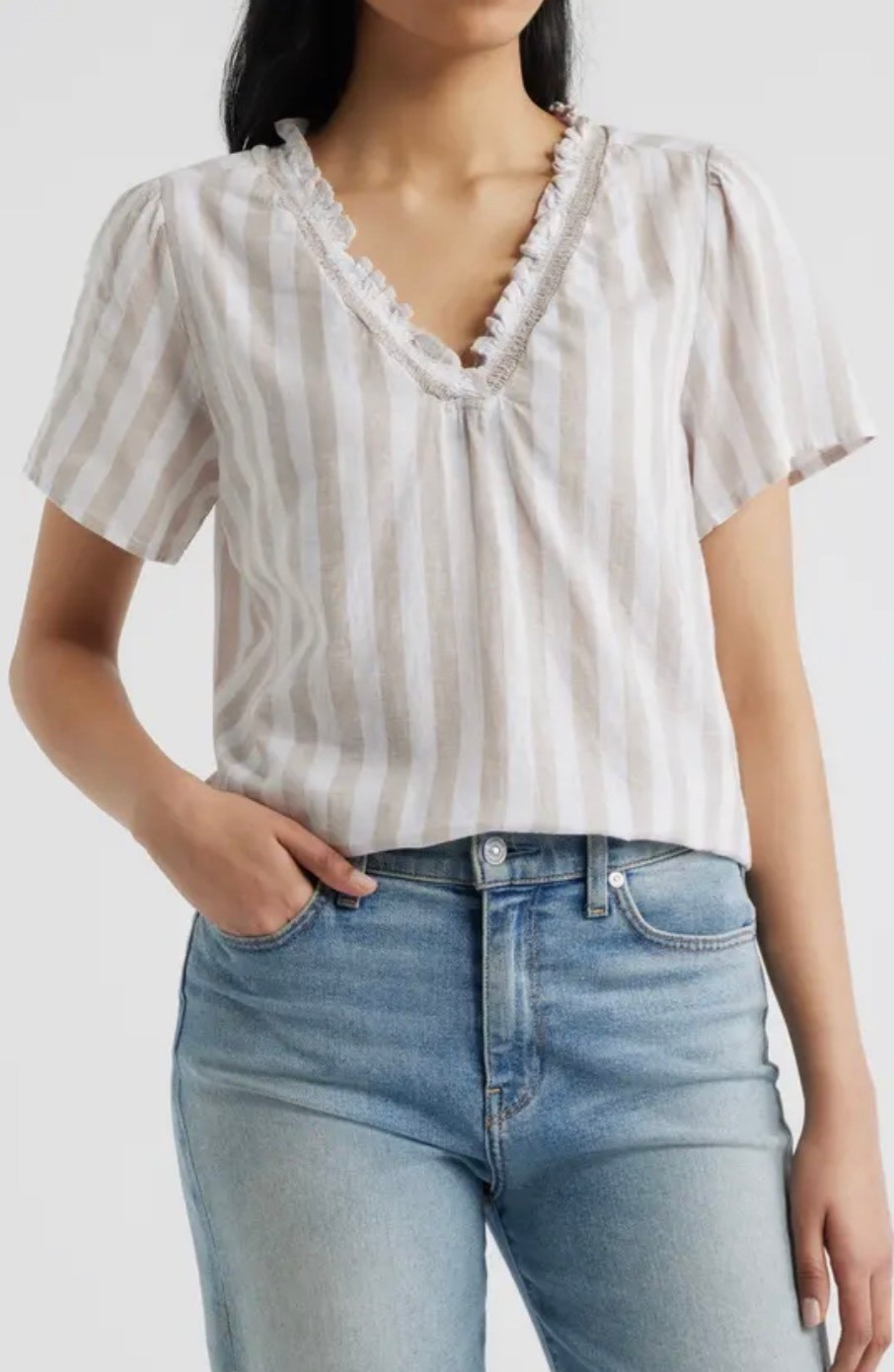 Stripe top
Jeans 

#LTKSeasonal