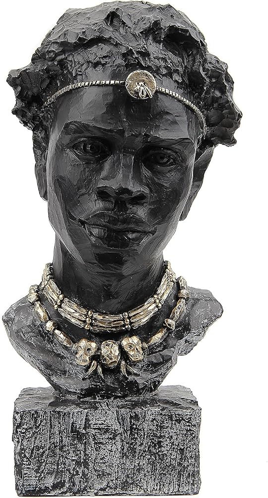 Leekung African Sculpture Resin Figurine, Handmade Home Decor, 12.2x6.3x4.3 inches, Black | Amazon (US)