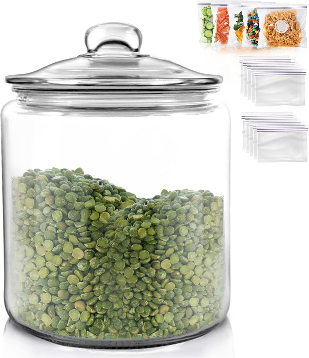 1.53 Gallons Glass Jar, Airtight Food Storage Jar with Lids,5.8L Kitchen Large Glass Storage Cani... | Amazon (US)