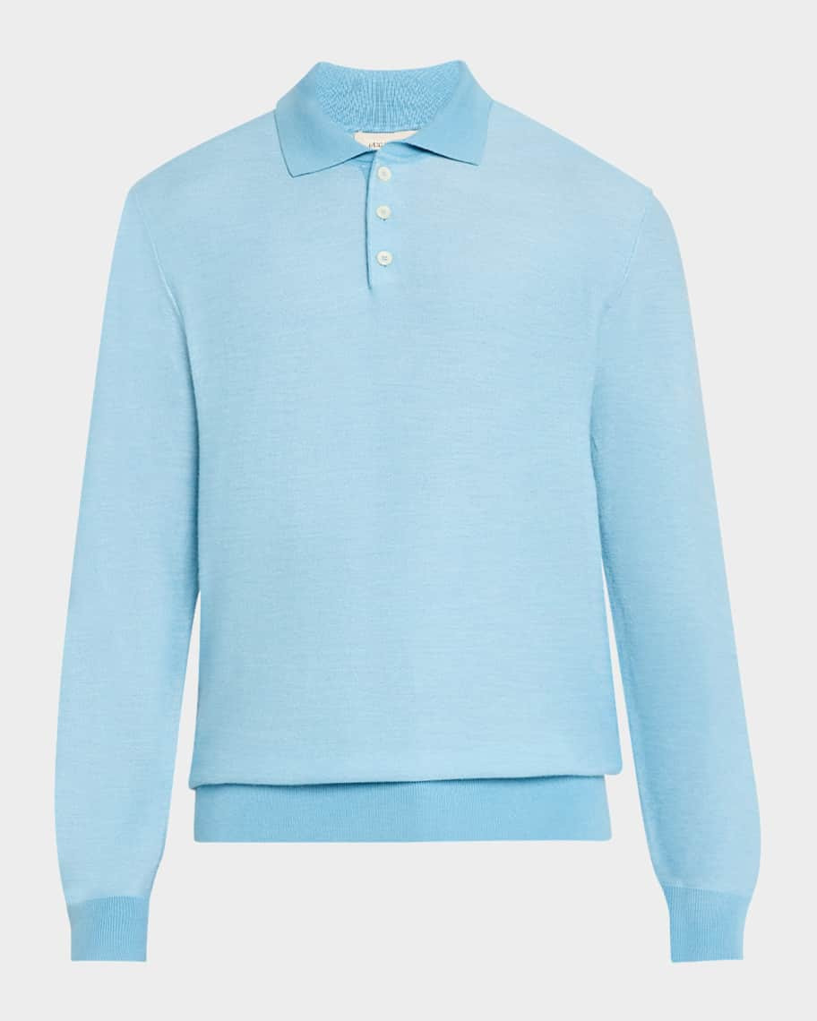 Bugatchi Men's Contrast-Trim Polo Sweater | Neiman Marcus