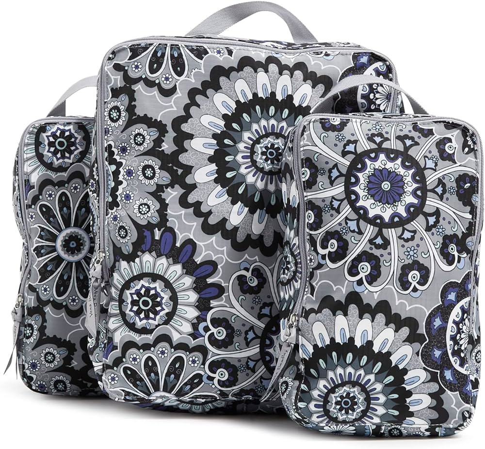 Vera Bradley Women's Compression Packing Cube 3-piece Set, Tranquil Medallion, One Size | Amazon (US)