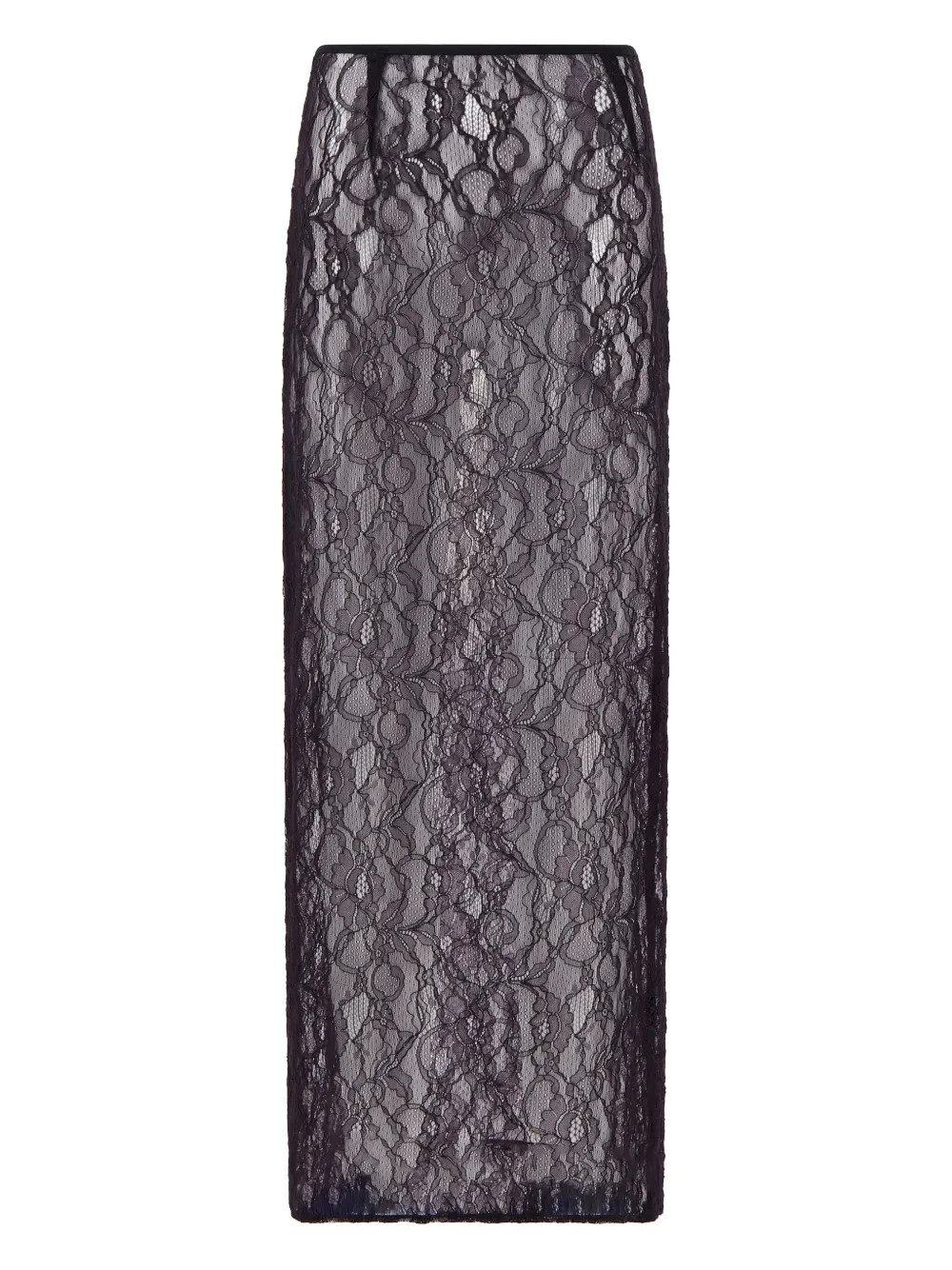 Laneus Chantilly Laced Midi Skirt | Black | FARFETCH UK | Farfetch Global