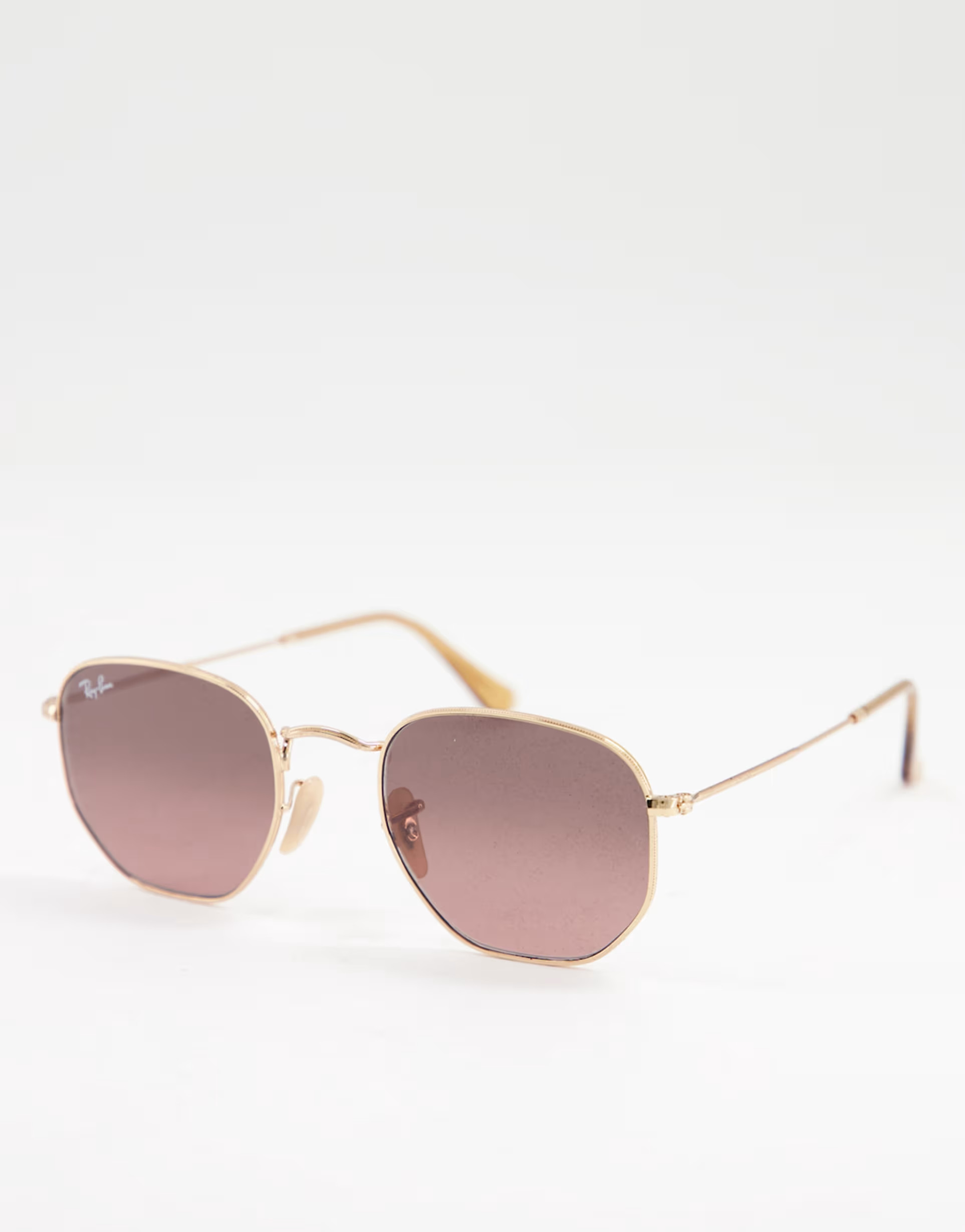 Ray-Ban hexagonal sunglasses in gold with brown lens | ASOS (Global)