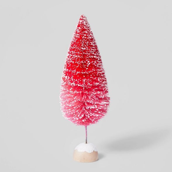 12in Bottle Brush Tree Decorative Figurine Pink - Wondershop&#8482; | Target