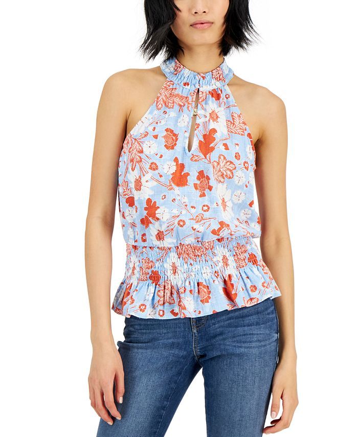 INC International Concepts Women's Cotten Printed Mock-Neck Top, Created for Macy's & Reviews - T... | Macys (US)