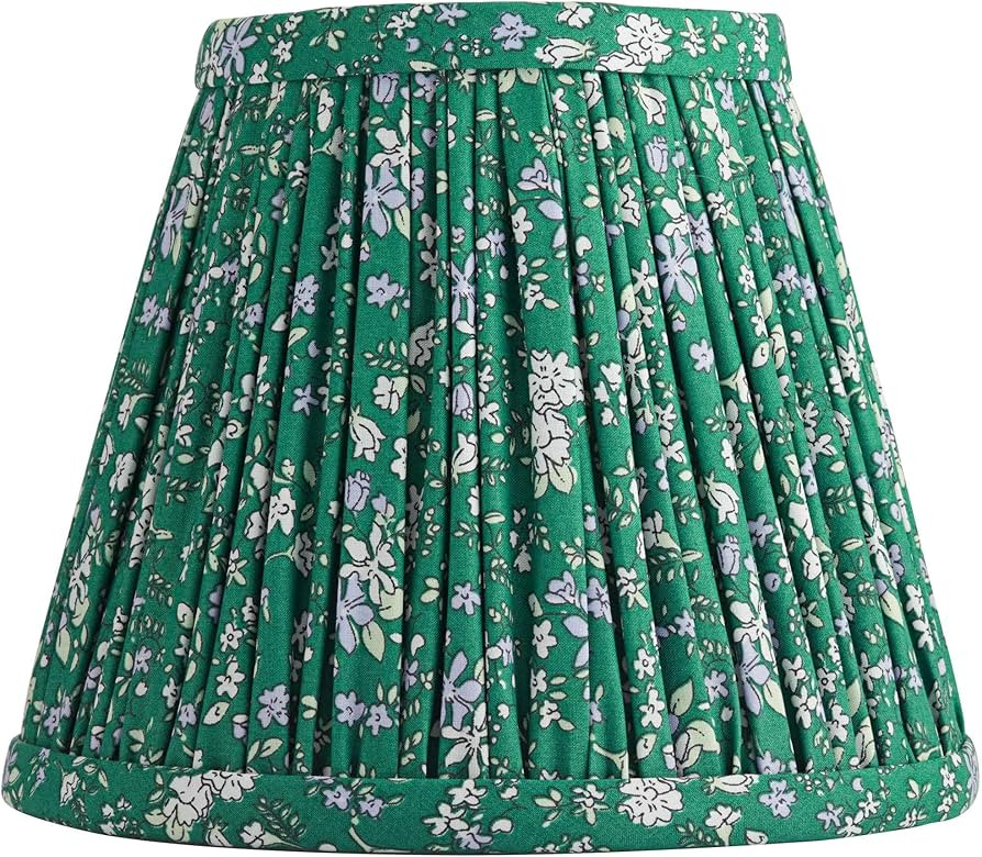 Springcrest Nelle Green Violet Floral Cottage Core Pleated Shade 3.5x6x5 (Clip-On) - Springcrest | Amazon (US)