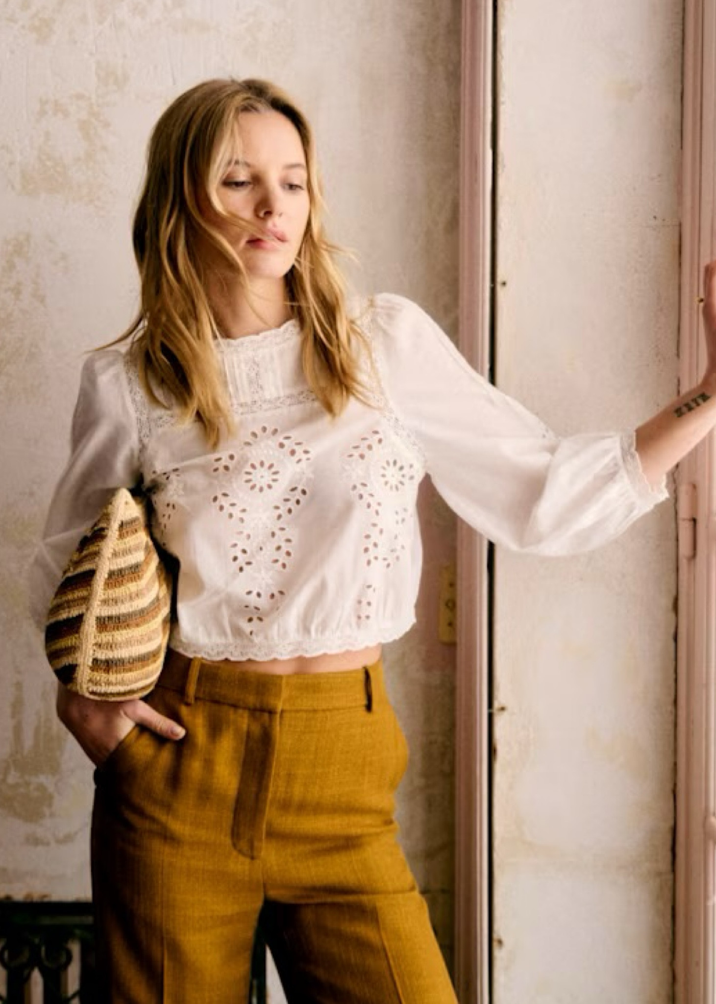 The perfect white lace blouse does exist!! This semi cropped lace top from Sezane pairs perfectly with high waisted pants & skirts. 

#LTKSeasonal #LTKStyleTip