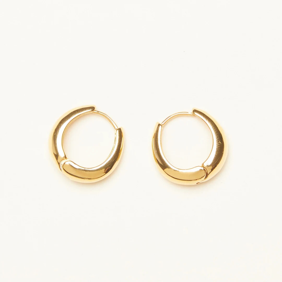 18K Gold Plated Mini Minimalist Hoop Earrings Chunky Hoops - Etsy | Etsy (US)