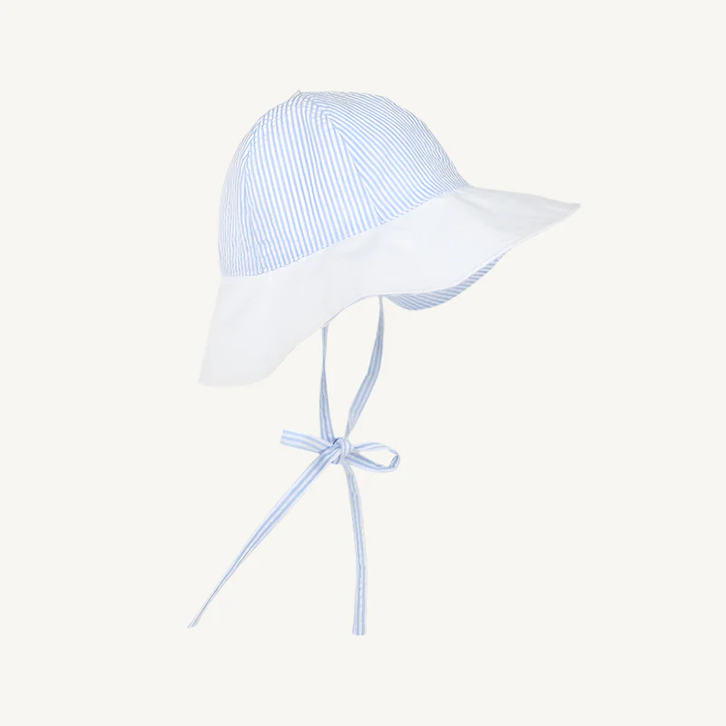 Breakers Blue Seersucker with Worth Avenue White | The Beaufort Bonnet Company