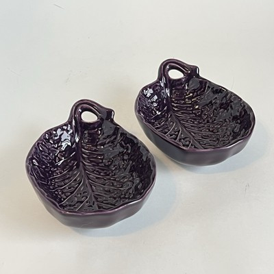 2 Ceramic Purple Cabbage Leaves Small Plates/bowls By Neto & Gomes Portugal | eBay US