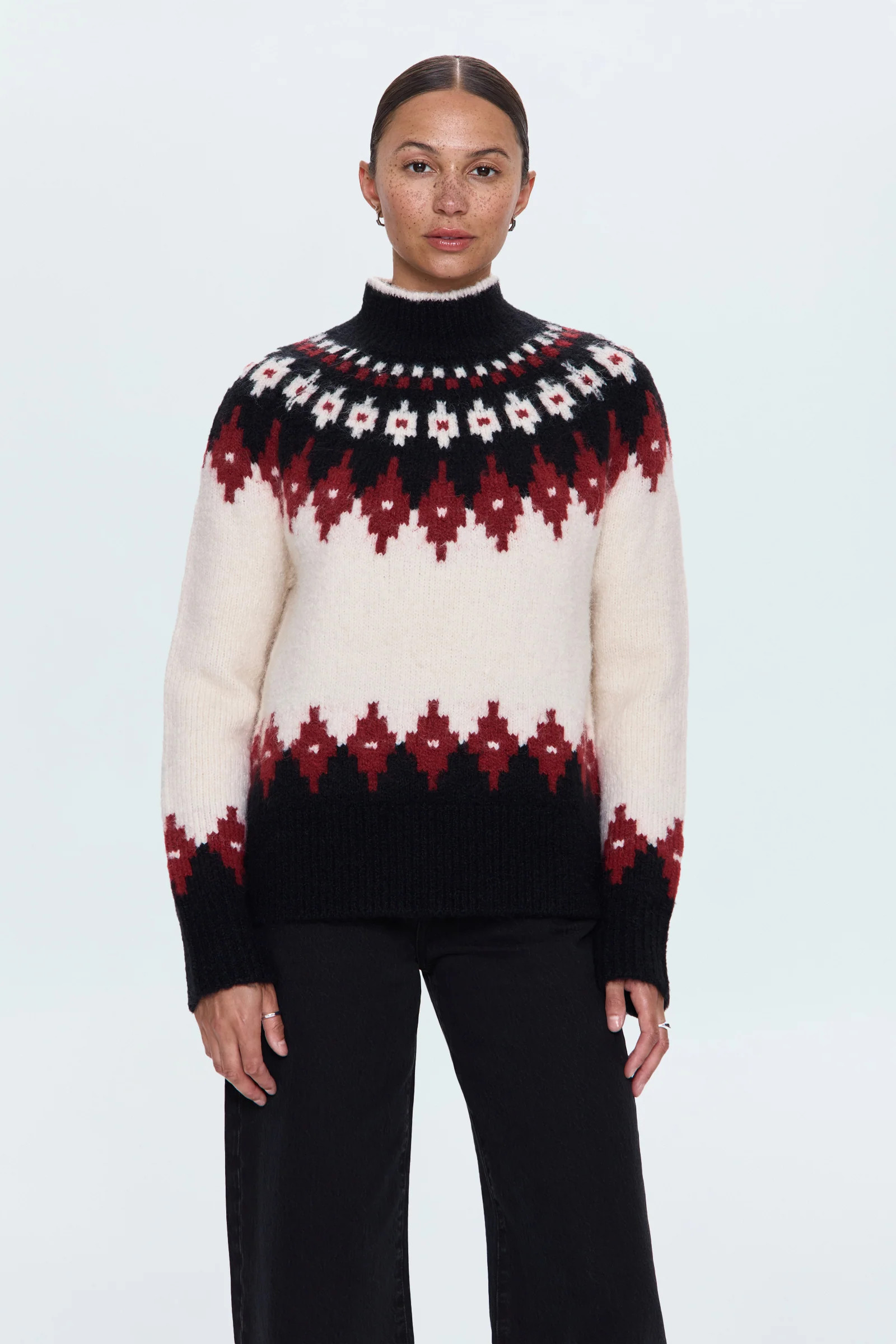 Astrid Pullover Sweater - White Oxblood | Pistola Denim