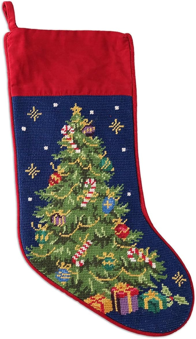Peking Handicraft Outdoor Regal Christmas Tree Needlepoint Stocking - 11" x 17" | Amazon (US)