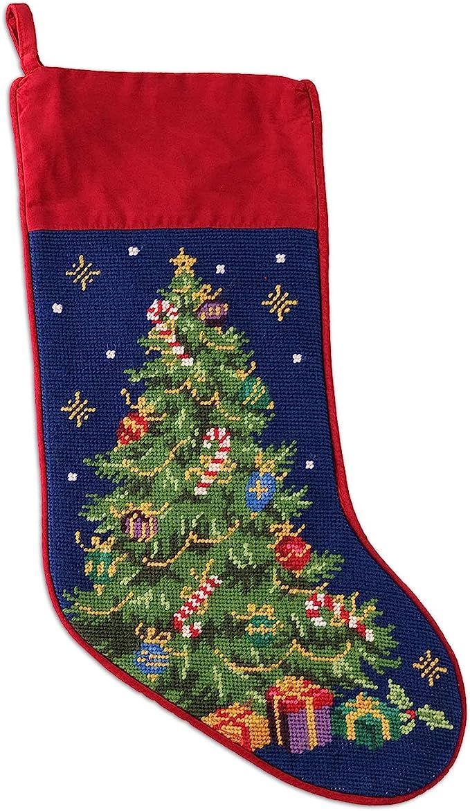 Peking Handicraft Outdoor Regal Christmas Tree Needlepoint Stocking - 11" x 17" | Amazon (US)