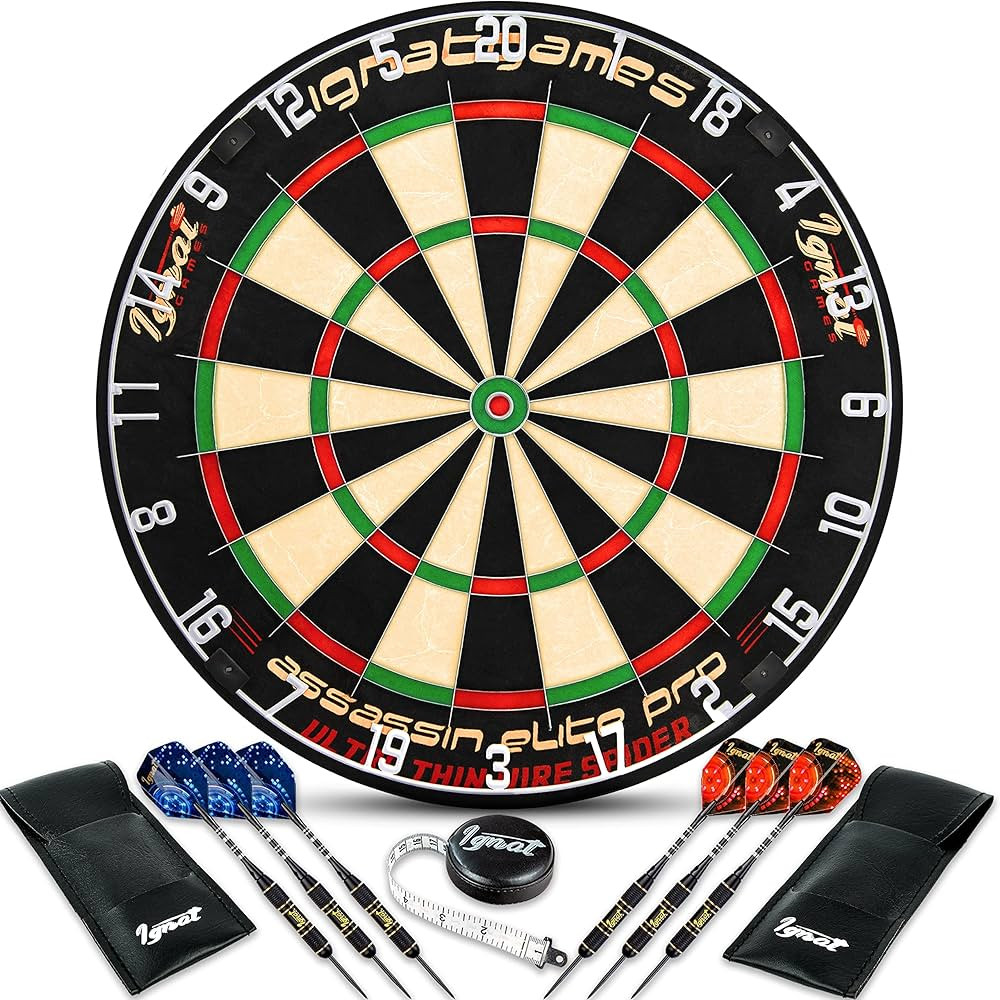 IgnatGames Dart Board Professional Set - Competition Size Kenyan Sisal Dart Board for Adults with... | Amazon (US)