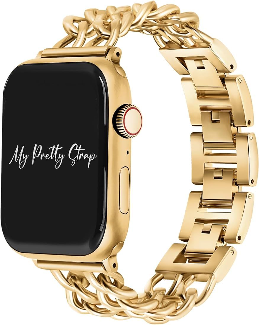 My Pretty Strap Double Chain Band Compatible with Apple WATCH SE Series 8 7 6 5 4 3 2 1, 38/40/41... | Amazon (US)