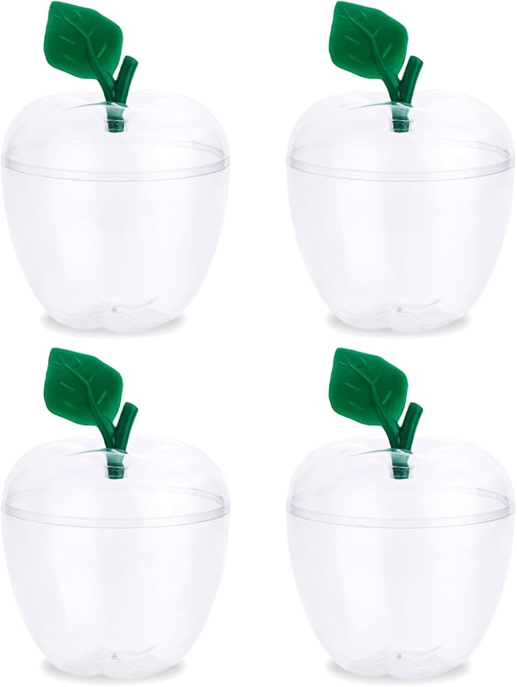 Large Clear Apple Container 4 Pack,Plastic Apple Boxes Filling Containers Jar Classroom Wedding V... | Amazon (US)