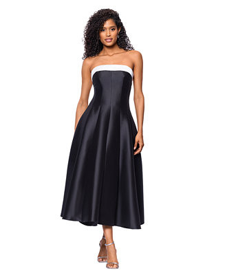 Women's Strapless Satin Mikado Party Dress | Macy's