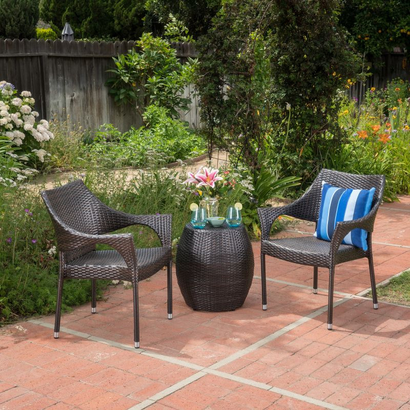 Pierce 3pc Wicker Chat Set - Multibrown - Christopher Knight Home | Target
