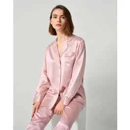 Rhinestone Trimmed Silk Women Pajamas Set | LilySilk