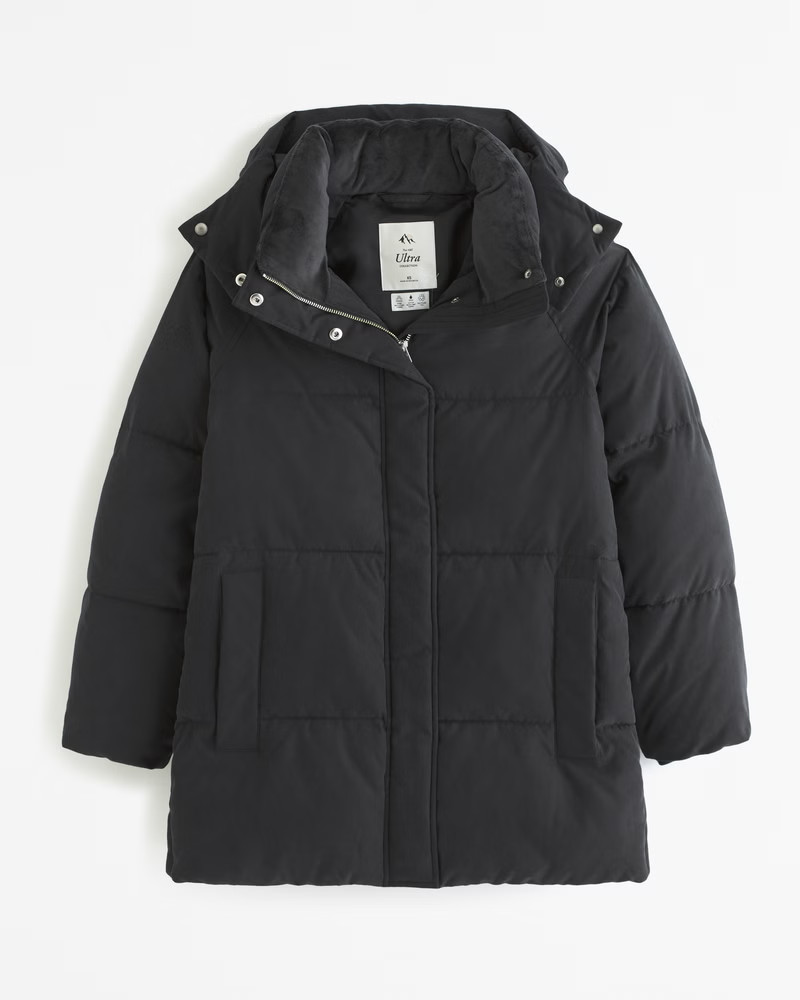 Abercrombie & Fitch Women's Mid Ultra Puffer in Black - Size XXL | Abercrombie & Fitch (US)