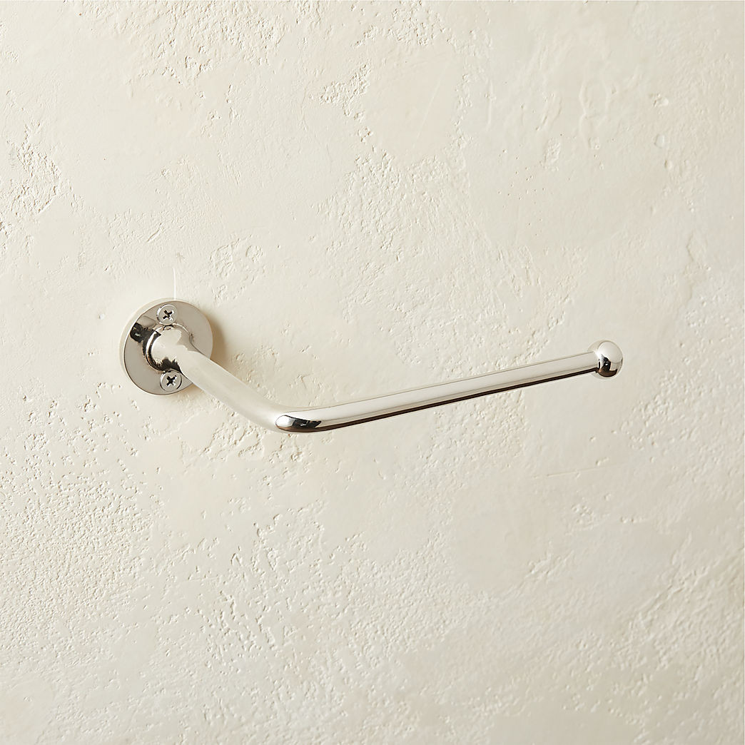 Boule-Inspired Polished Nickel Wall Mount Toilet Paper Holder + Reviews | CB2 | CB2