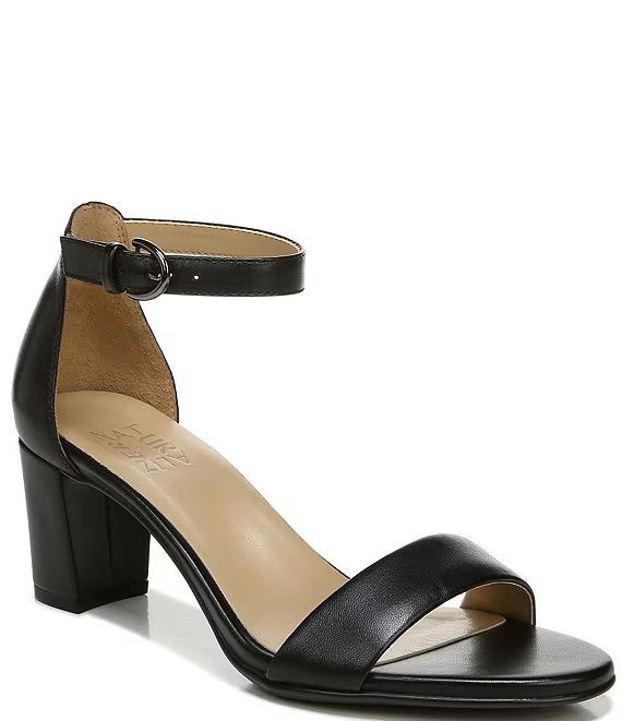 Vera Leather Ankle Strap Block Heel Dress Sandals | Dillard's