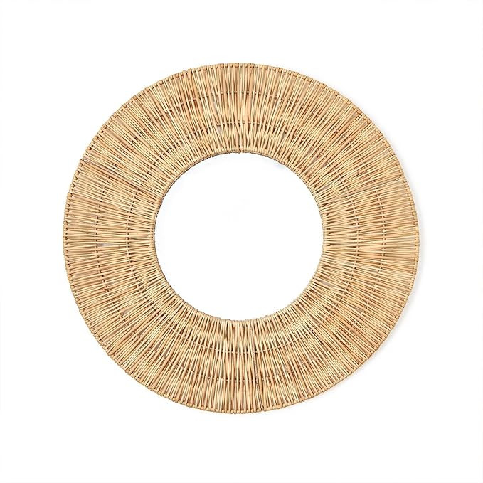 Two's Company Circular Hand-Crafted Wicker Wall Mirror - Wicker/Glass/Metal/Plywood | Amazon (US)