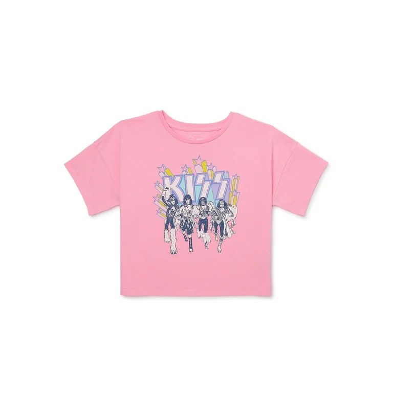 Wonder Nation Girls Band Tee, Short Sleeve, Graphic T-Shirt, Sizes 4-18 | Walmart (US)