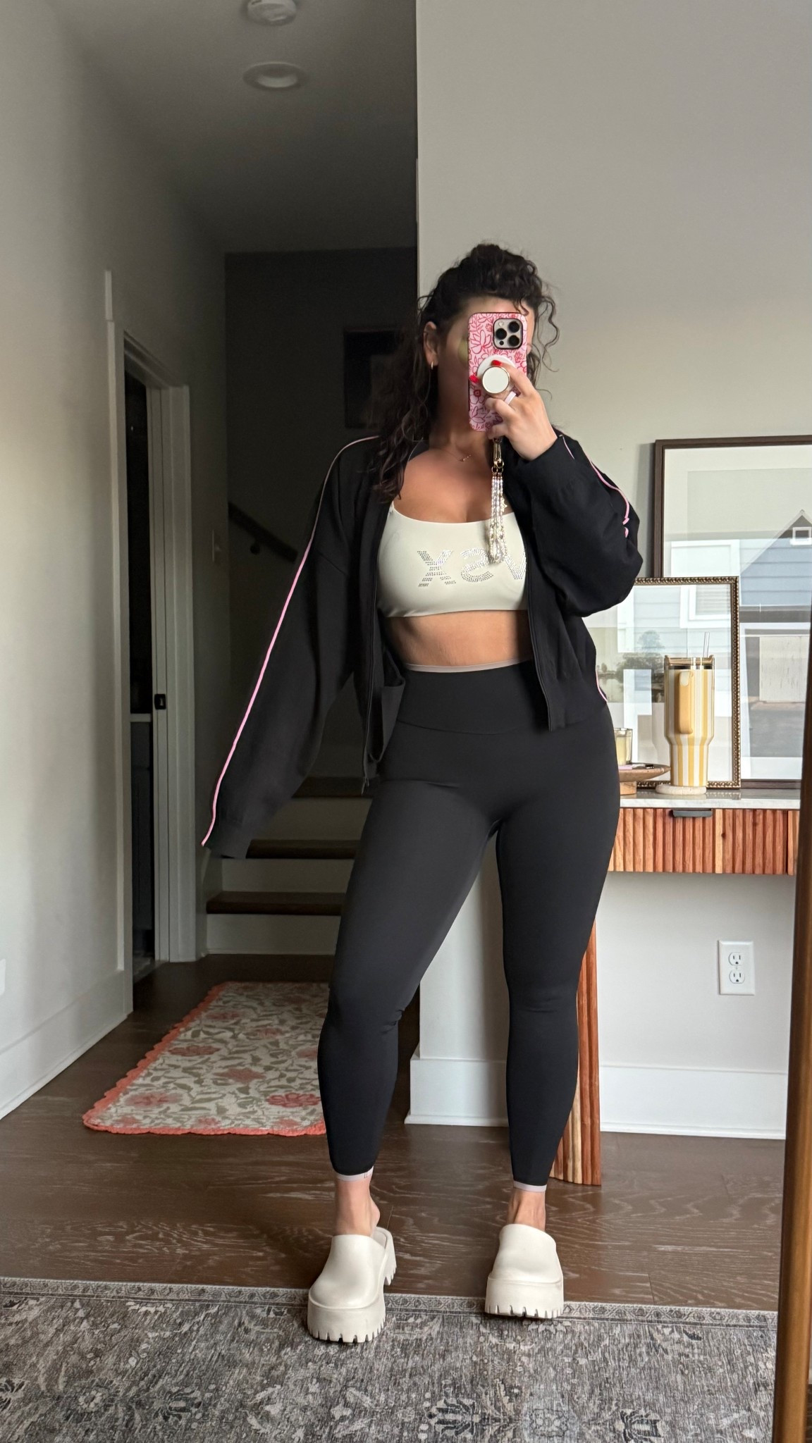 Heated pilates sculpt class in my VSX set! Large in all, XL in jacket!!! The bra actually supported me so well and didn’t have to adjust the leggings once during class!!

#LTKActive #LTKfitnessgoals #LTKootd