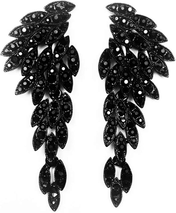 Art Deco 1920's Great Gatsby Angel Wings Eagle Wings Gothic Earrings Rhinestone Retro Statement E... | Amazon (US)