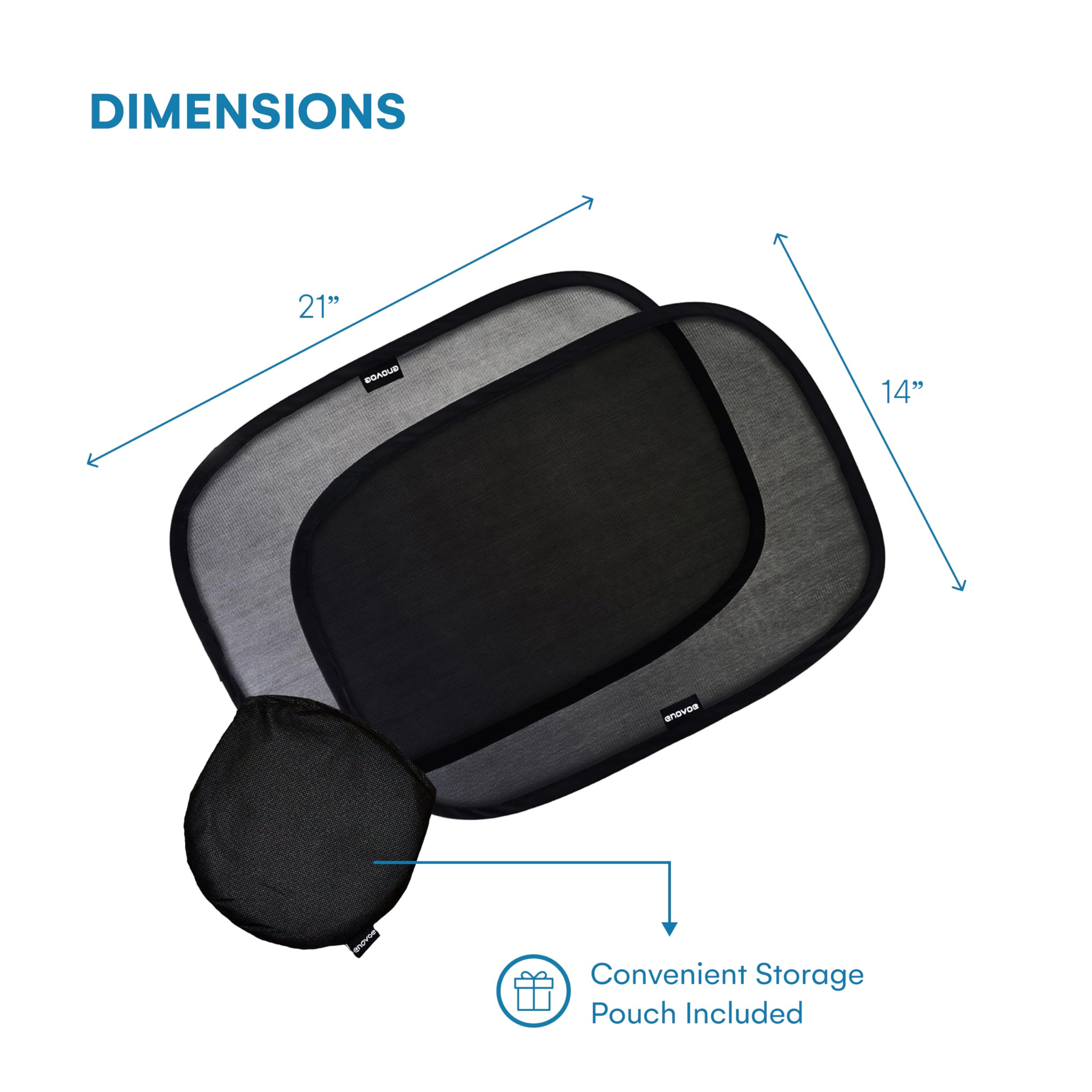 Enovoe Car Window Shades for Baby (2 Pack) - 21x14 Inches Sun Shade Blocker, Cling - Glare Shield... | Amazon (US)