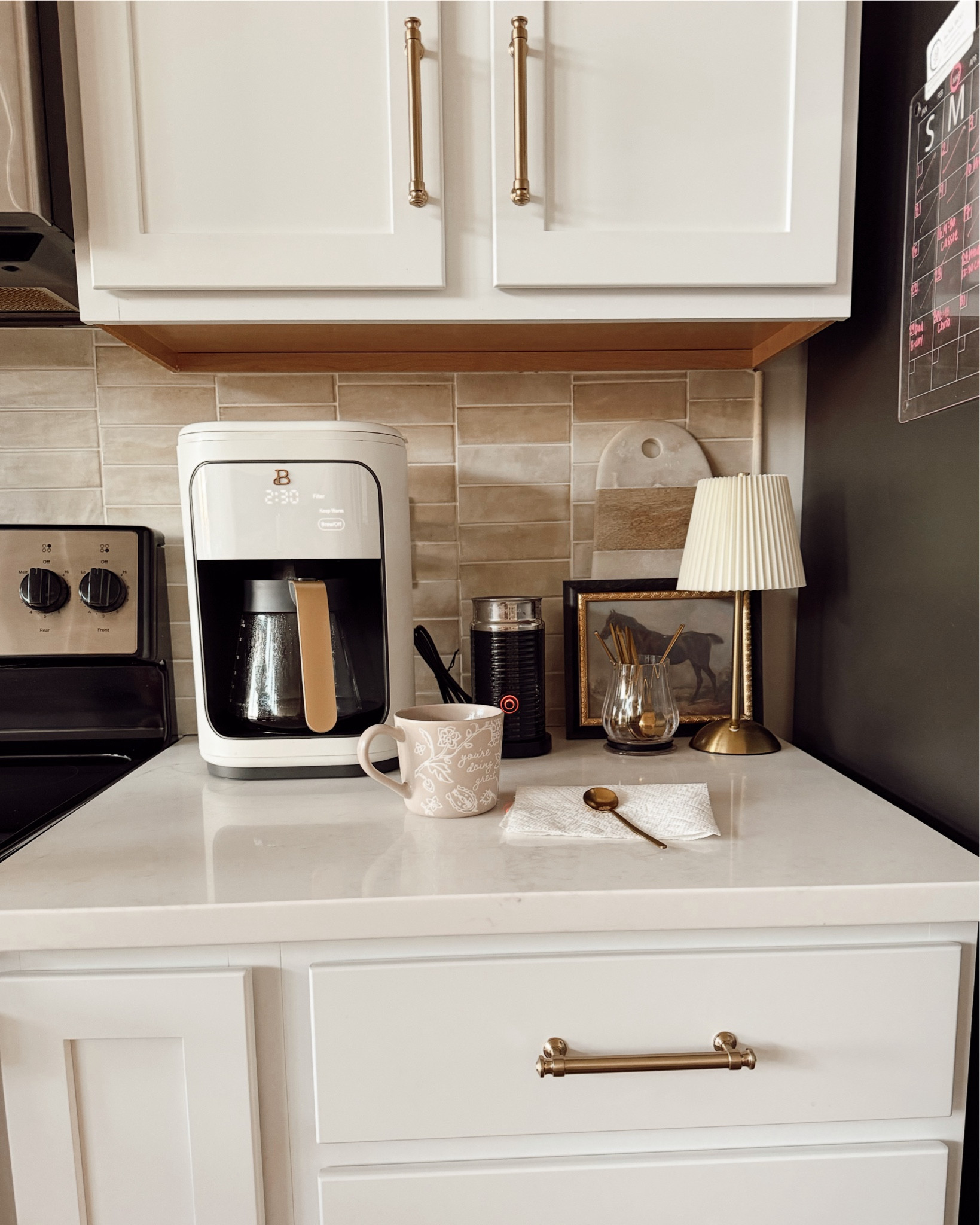 day full of appointments + errands ✨ linking our kitchen hardware + coffee corner essentials - every morning I come out and the husband has my coffee station set up for me with my frother, cup, and honey 🍯🥹 and the dogs food out ready to go hahah 

we love our kitchen remodel - these quartz countertops have totally elevated the space and will help sell this home when we move + rebuild this summer! ❤️ linking a few other kitchen remodel essentials like our faucet, and decor!!!

#LTKU #LTKootd
