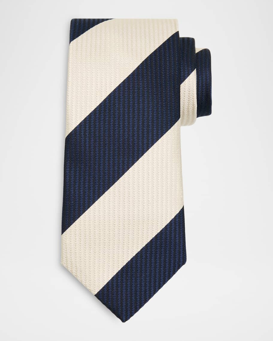 Brunello Cucinelli Men's Diagonal Stripe Silk Tie | Neiman Marcus