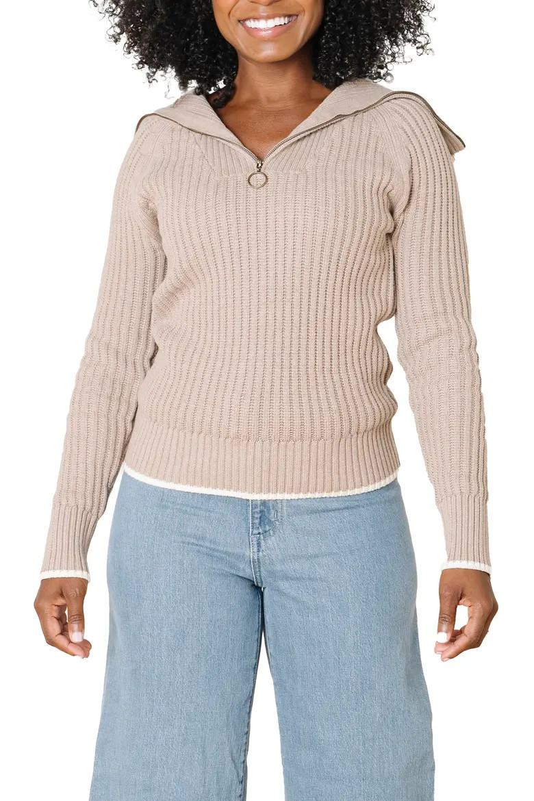 Organic Raglan Half Zip Sweater (Women) | Nordstrom | Nordstrom