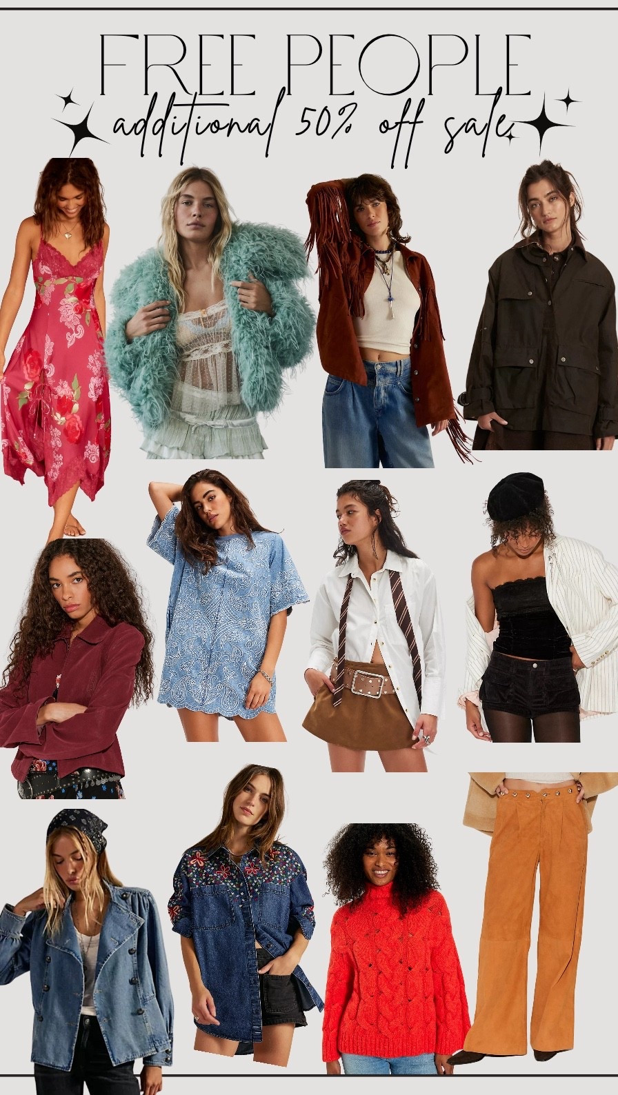 Free people ADDITIONAL 50% off sale 

#LTKHoliday #LTKGiftGuide