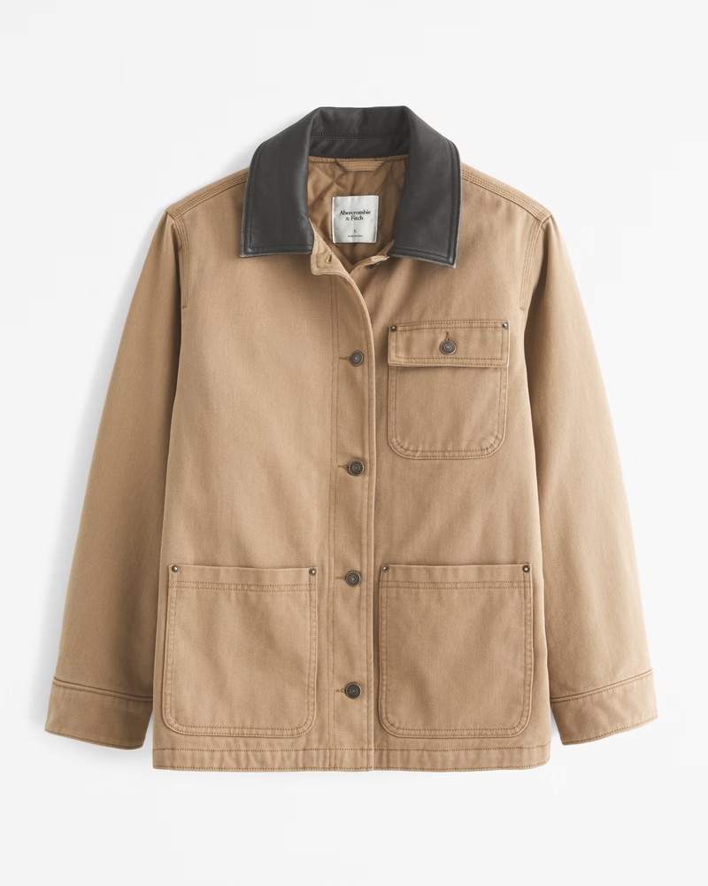 Abercrombie & Fitch Women's Workwear Jacket in Toasted Taupe - Size XS | Abercrombie & Fitch (US)