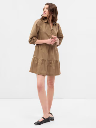Tiered Mini Shirtdress | Gap (US)